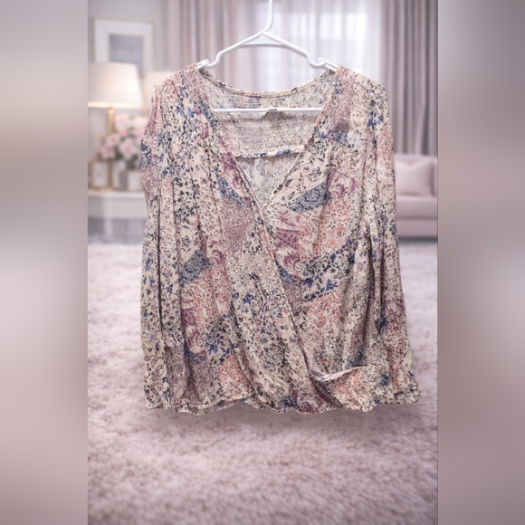 Knox Rose Tops - Knox Rose Size Large Multicolor Floral Blouse